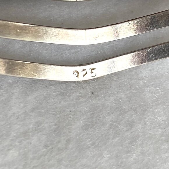 Sterling Silver 925 Modernist 22MM Wide Multi Row 4 Band V Cuff Bracelet Sz 7.5" - Picture 8 of 16